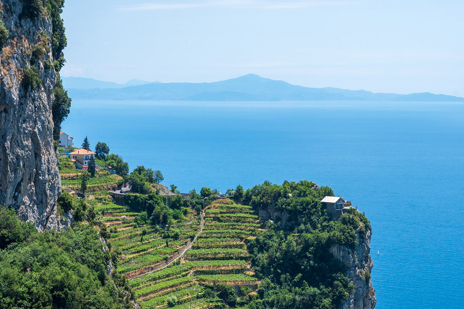Breath taking scenery on the Path of the Gods or Il Sentiero degli Dei on the Amalfi Coast, Italy.