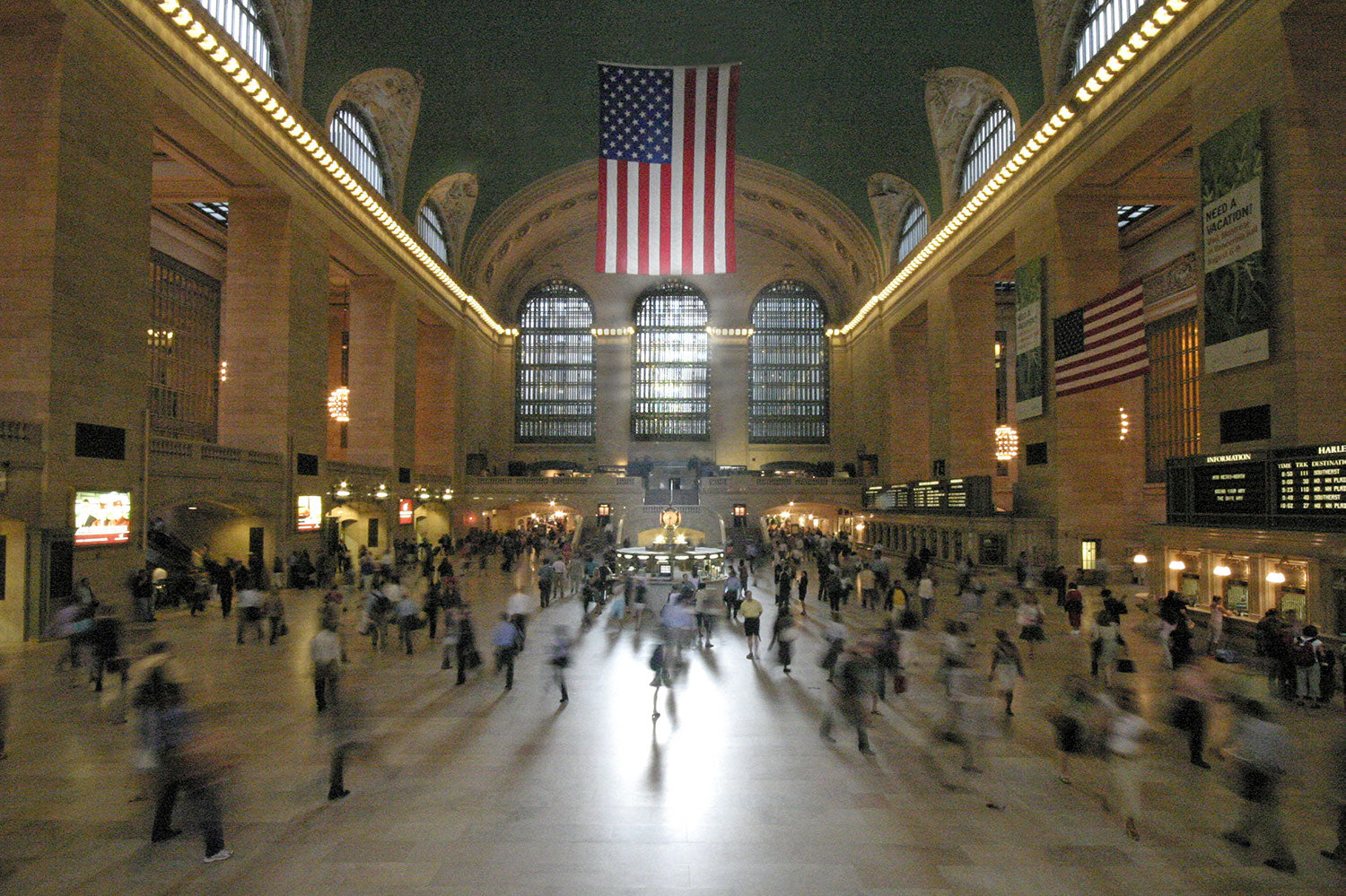 the hustle and bustle of the morning rush hour at Grand Central station
